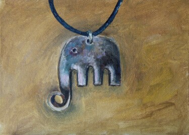 Peinture intitulée "Слон" par Iryna Budai, Œuvre d'art originale, Huile