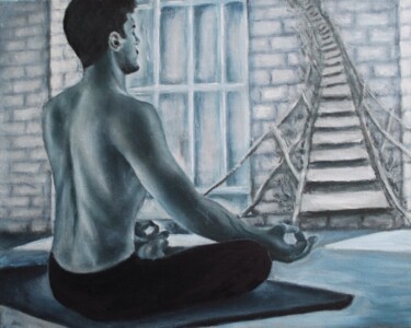 Peinture intitulée "Медитация" par Iryna Budai, Œuvre d'art originale, Huile