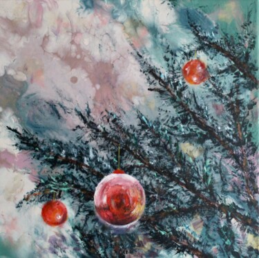 Schilderij getiteld "Рождественское наст…" door Iryna Budai, Origineel Kunstwerk, Acryl