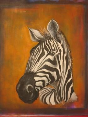 Peinture intitulée "Chapman Zebra" par Urban Nature, Œuvre d'art originale, Huile