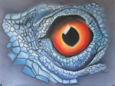 Peinture intitulée "Iguane" par Urban Nature, Œuvre d'art originale, Huile
