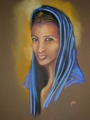 Peinture intitulée "Tuareg woman" par Urban Nature, Œuvre d'art originale, Huile