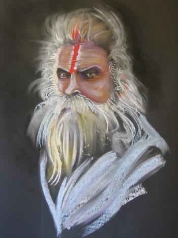 Peinture intitulée "Hindu man" par Urban Nature, Œuvre d'art originale, Huile