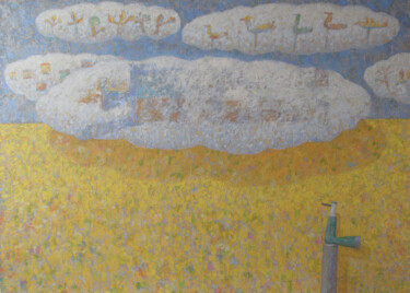 Pintura titulada "Sueño de primavera" por Urbano Astuyauri, Obra de arte original, Oleo