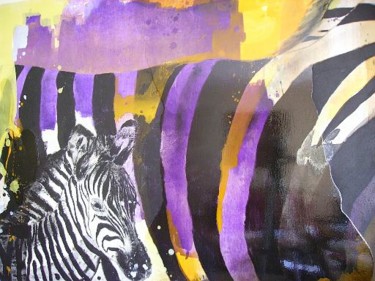 Pintura intitulada "Zebras Colours" por Francisco Urbano, Obras de arte originais