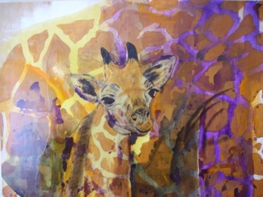 Pintura intitulada "Girafas" por Francisco Urbano, Obras de arte originais