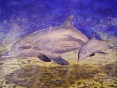 Pintura intitulada "Golfinhos" por Francisco Urbano, Obras de arte originais