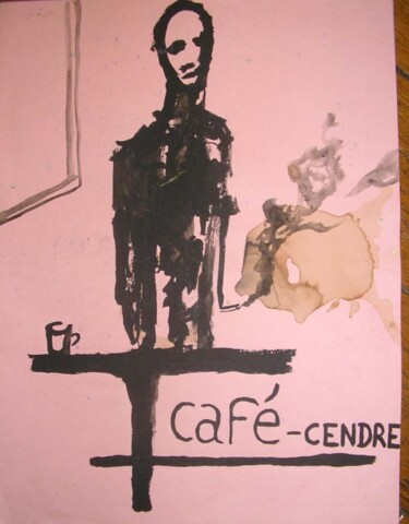 Dessin intitulée "café-cendre" par Uriel Vallois, Œuvre d'art originale