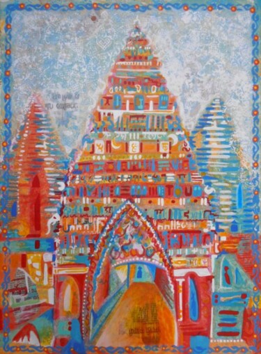Painting titled "Gopuram" by Uriel Vallois, Original Artwork