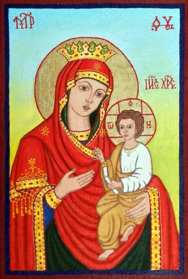 Картина под названием "Дева Мария Богороди…" - Alexandr Urnev, Подлинное произведение искусства, Масло Установлен на artwork…