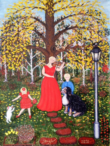 Картина под названием "Осенняя рапсодия" - Alexandr Urnev, Подлинное произведение искусства, Масло
