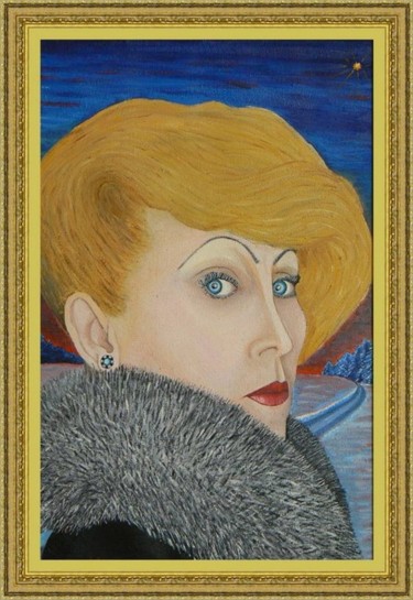 Painting titled "портрет жены.portre…" by Alexandr Urnev, Original Artwork, Oil
