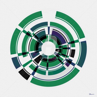 Digitale Kunst getiteld "Green Circle" door Uro Bannera, Origineel Kunstwerk, Digitaal Schilderwerk