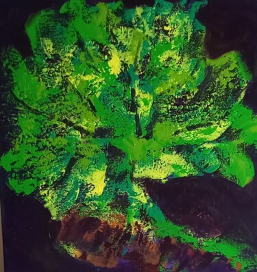 Painting titled "secret tree" by Urs Schilt, Original Artwork, Acrylic