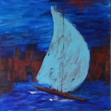 Malerei mit dem Titel "harbour" von Urs Schilt, Original-Kunstwerk, Acryl