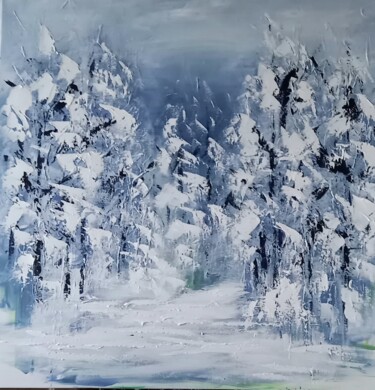 Painting titled "ice forest" by Urs Schilt, Original Artwork, Acrylic