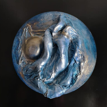 Pittura intitolato "Luna blu" da Ivana Urso, Opera d'arte originale, Acrilico