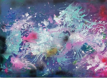 Peinture intitulée "Firework after Coro…" par Ursula Gnech, Œuvre d'art originale, Acrylique