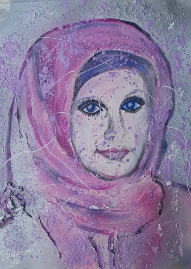 Painting titled "Beauty in Pink" by Ursula Gnech, Original Artwork, Acrylic