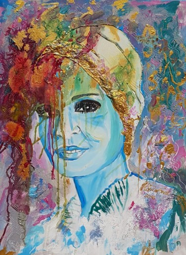 Malarstwo zatytułowany „Sheika Moza Qatar” autorstwa Ursula Gnech, Oryginalna praca, Akryl