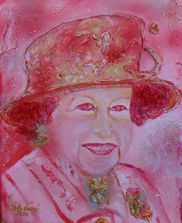 Pintura intitulada "Queen Elizabeth II." por Ursula Gnech, Obras de arte originais, Acrílico
