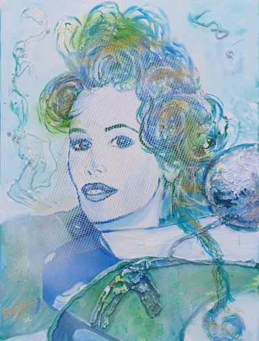 Peinture intitulée "Claudia Schiffer: m…" par Ursula Gnech, Œuvre d'art originale, Acrylique