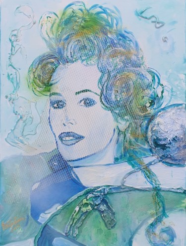 Painting titled "Claudia Schiffer: m…" by Ursula Gnech, Original Artwork, Acrylic