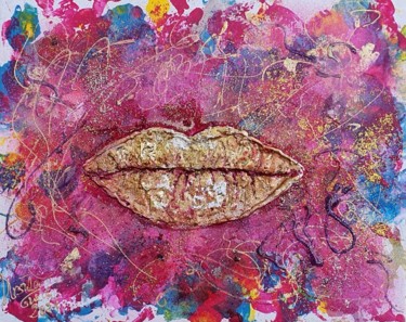 Картина под названием "It started with a k…" - Ursula Gnech, Подлинное произведение искусства, Акрил