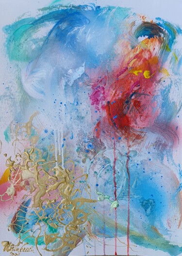 The golden October 2021 Peinture intitulée "The golden October…" par Ursula Gnech, Œuvre d'art originale, Acrylique
