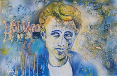 Painting titled "James Dean" by Ursula Gnech, Original Artwork, Acrylic