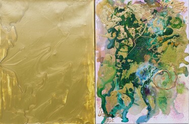 Картина под названием "Golden moments with…" - Ursula Gnech, Подлинное произведение искусства, Акрил