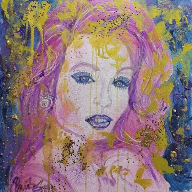 Painting titled "The golden secret" by Ursula Gnech, Original Artwork, Acrylic