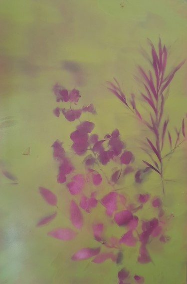 Painting titled "Bougainvillea" by Ursula Knorr, Original Artwork, Spray paint