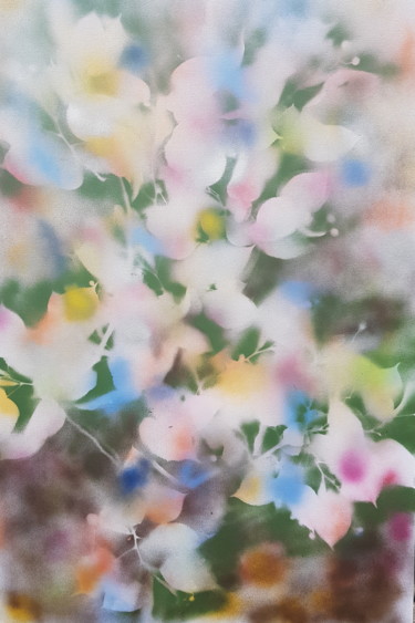 Pintura intitulada "Callery Pear Leaves" por Ursula Knorr, Obras de arte originais, Tinta spray