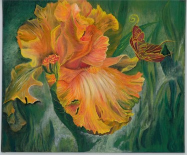 Painting titled "Painting. Butterfly…" by Natalia Us, Original Artwork, Oil