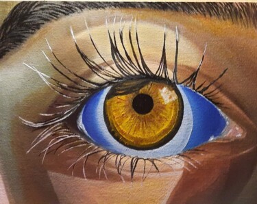 Painting titled "Painting. The eye i…" by Natalia Us, Original Artwork, Oil