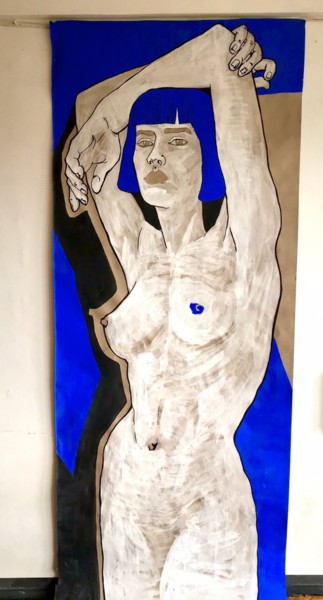 Картина под названием "Blue model (2)" - Anastasiia Usenko, Подлинное произведение искусства, Акрил