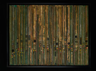 Collages titulada "Street Addresses" por Eric Goldstein, Obra de arte original, Acrílico Montado en Panel de madera