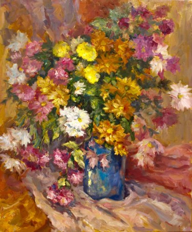Pintura intitulada "Evening flowers" por Ruslan Prus, Obras de arte originais, Óleo