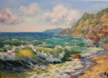 Painting titled "South wave" by Ruslan Prus, Original Artwork, Oil
