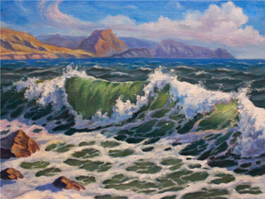 Malerei mit dem Titel "Surf" von Ruslan Prus, Original-Kunstwerk, Öl