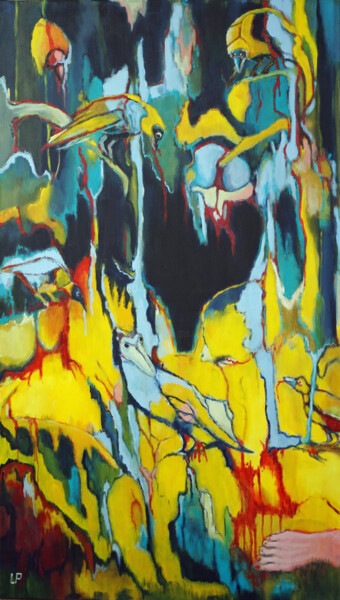 Malerei mit dem Titel "Amazonas" von Utaellamarie Peter, Original-Kunstwerk, Acryl