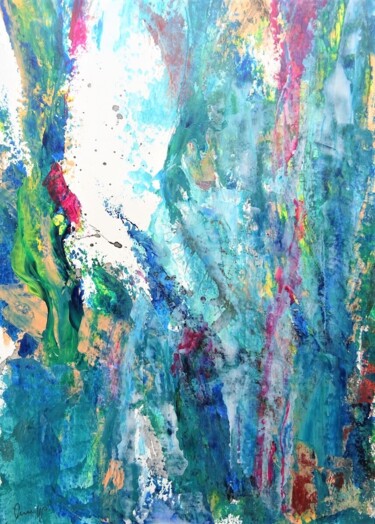 Malerei mit dem Titel "Blaue Grotte" von Ute Lempp, Original-Kunstwerk, Acryl