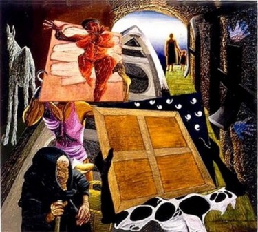 Peinture intitulée "Descente en Enfer" par Utrera, Œuvre d'art originale