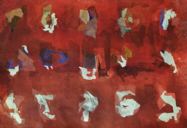 Картина под названием "Tremors - VI" - Utsuk, Подлинное произведение искусства, Акрил Установлен на Другая жесткая панель