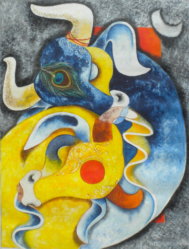 Картина под названием "love" - Uttam Manna, Подлинное произведение искусства, Акрил