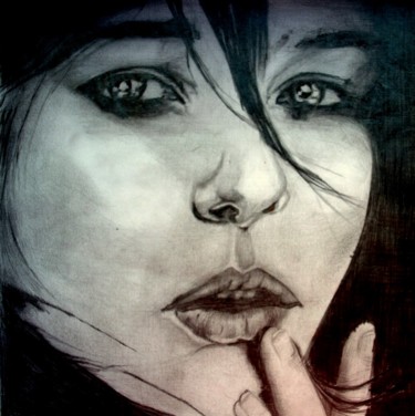 Рисунок под названием "Девушка" - Юлия Найверт, Подлинное произведение искусства, Карандаш