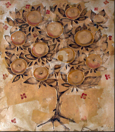 Peinture intitulée "Золотой Мандарин" par Anna Uvarova, Œuvre d'art originale, Autre