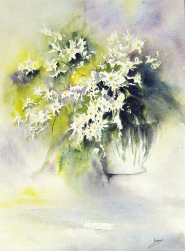 Schilderij getiteld "Fleurs de Printemps" door Les Aquarelles D’Uve, Origineel Kunstwerk, Aquarel