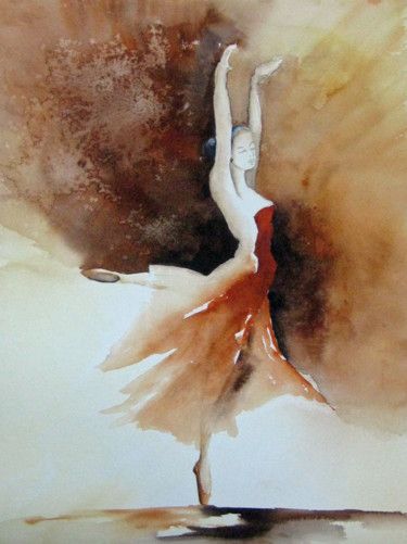Peinture intitulée "Sous les feux" par Les Aquarelles D’Uve, Œuvre d'art originale